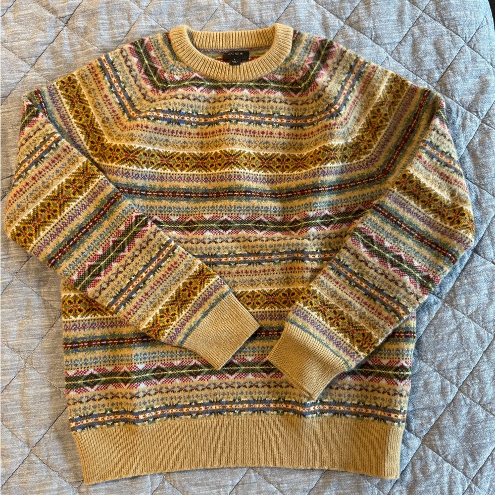 J crew fair isle sweater large wool sweater